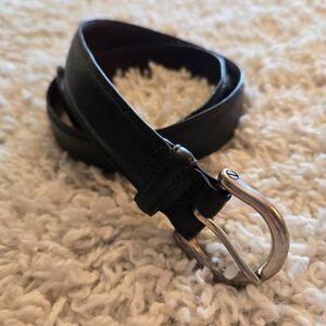 Coach Black Leather Belt Size Petite / XS Silver Toned Brass Buckle